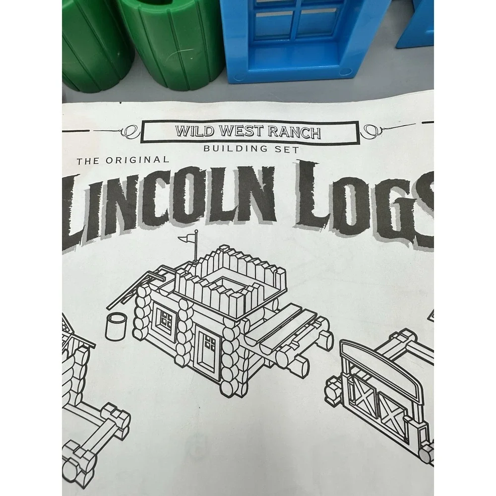 Vintage Lincoln Logs Wild West Ranch Set Fort Abraham Lincoln INCOMPLETE